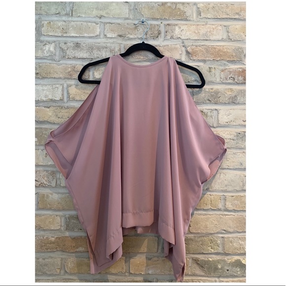 ASOS Dusty Rose Cold Shoulder Top - Picture 1 of 3